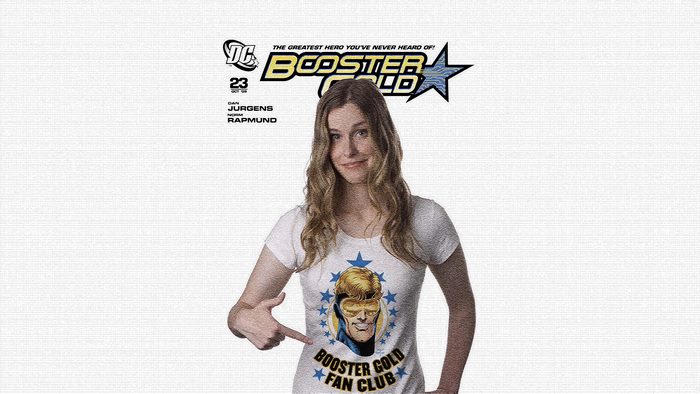 Booster Gold comic cover with fan