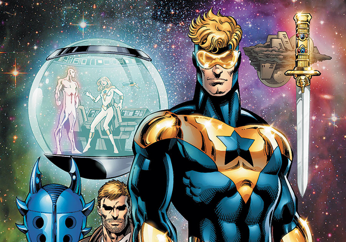 Booster Gold and allies in space