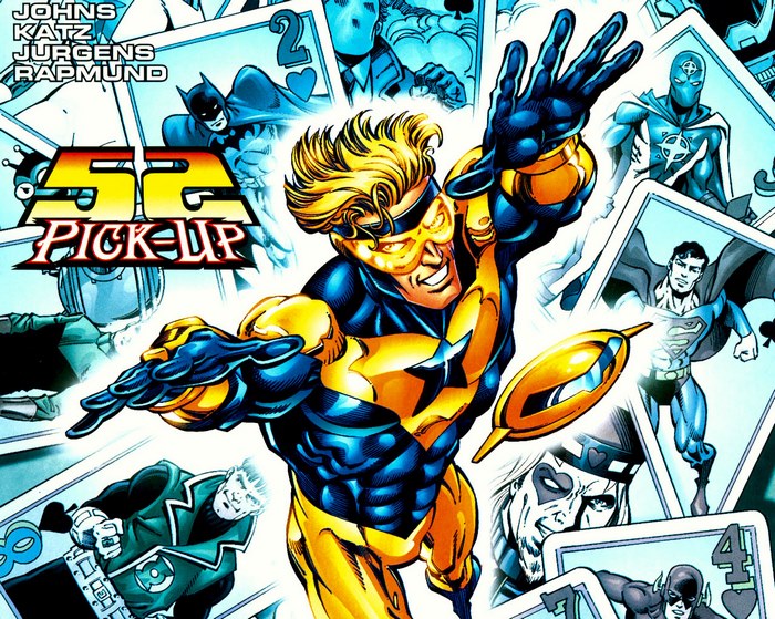 Booster Gold and DC Comics characters from 52 Pick-Up