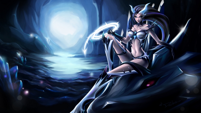Zyra from League of Legends in a cave