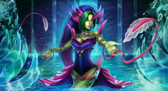 Zyra from League of Legends in water