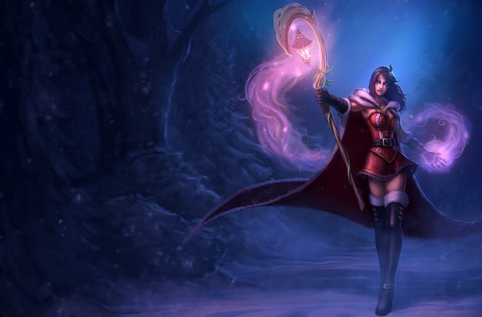 LeBlanc from League of Legends in winter attire