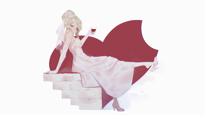 Diana Cavendish from Little Witch Academia in a wedding dress
