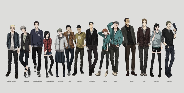 Attack on Titan characters group