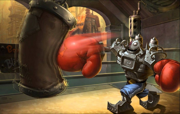 Blitzcrank from League of Legends boxing