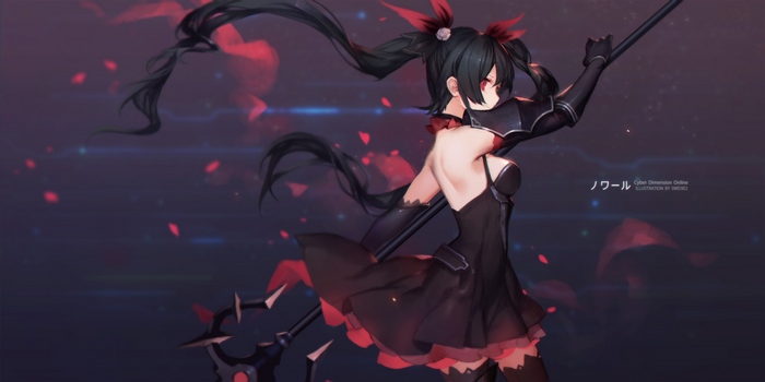 Noire from Hyperdimension Neptunia holding a spear