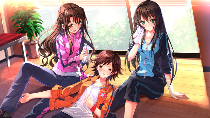 Uzuki Shimamura and friends resting