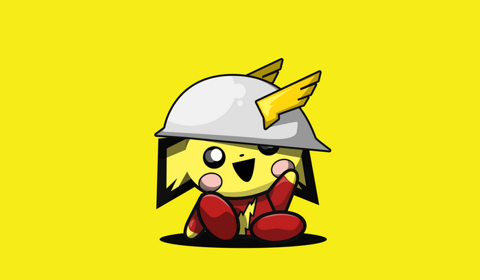 Pichu from Pokémon wearing a helmet