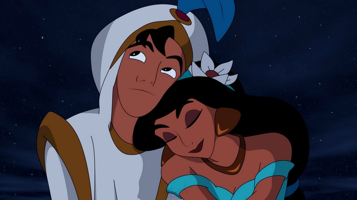 Aladdin and Jasmine under the stars