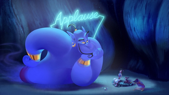 Genie from Aladdin in a Cave
