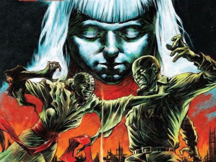 Pinhead and another Cenobite fighting