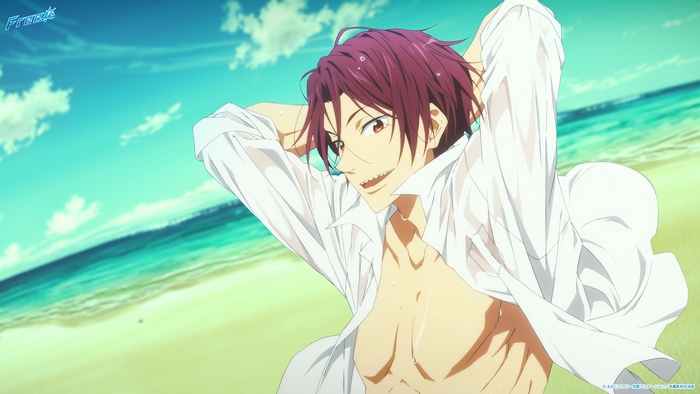Rin Matsuoka from Free! on a Beach