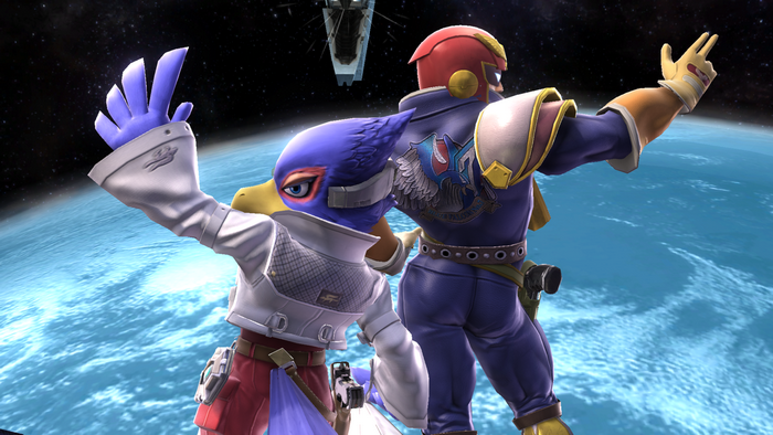 Captain Falcon and Falco Lombardi in space