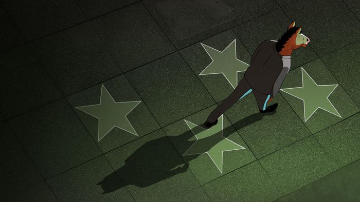 BoJack Horseman walking on stars
