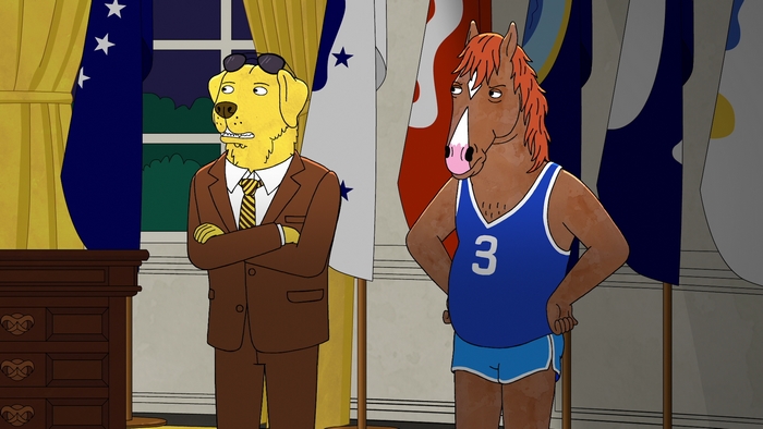Mr. Peanutbutter and BoJack Horseman in the White House