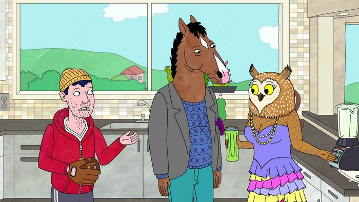 BoJack Horseman characters in a kitchen