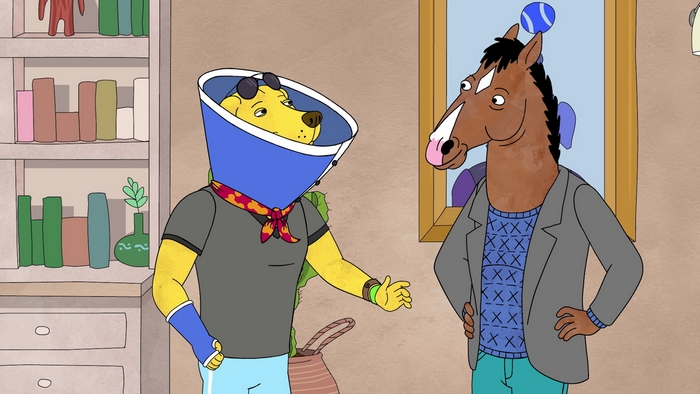 Mr. Peanutbutter and BoJack Horseman from BoJack Horseman