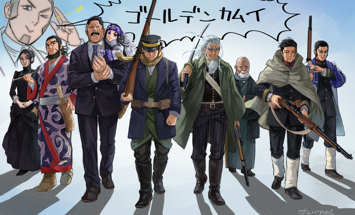 Golden Kamuy characters walking