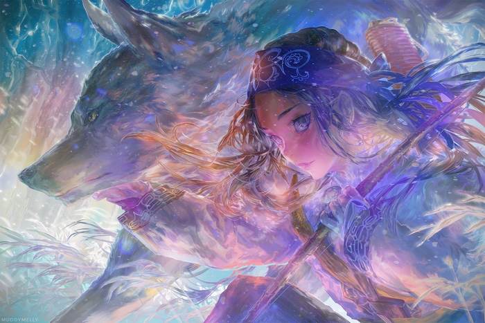 Asirpa and Wolf from Golden Kamuy