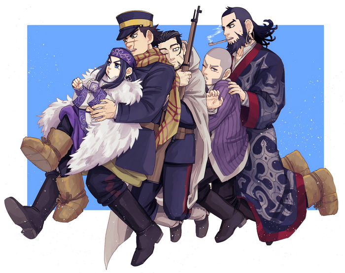 Golden Kamuy characters in winter attire