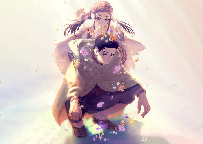 Asirpa and Sugimoto from Golden Kamuy