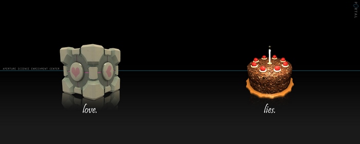 Companion Cube and cake from Portal