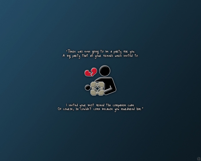Companion Cube from Portal with broken heart
