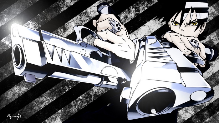 Death the Kid from Soul Eater holding guns