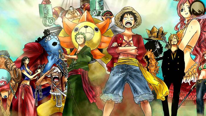 One Piece characters with Jinbe and Sunny