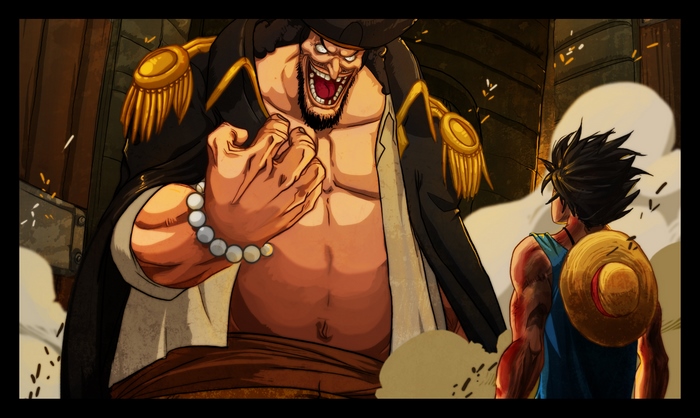 Marshall D. Teach and Monkey D. Luffy from One Piece