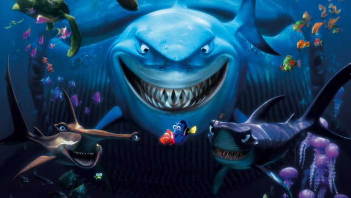 Bruce the shark and friends from Finding Nemo