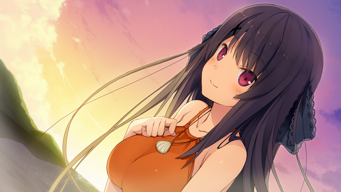 Misaki Tobisawa in Orange Swimsuit
