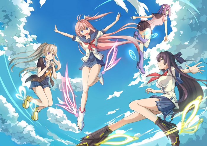 Misaki Tobisawa and friends flying in the sky