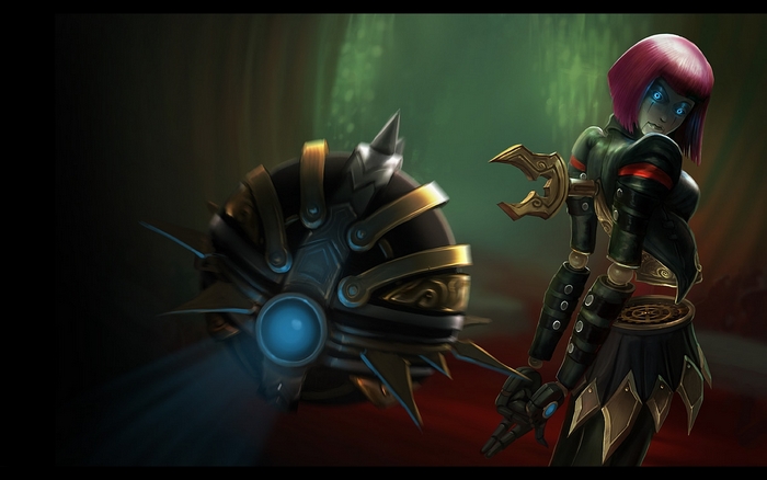 Orianna from League of Legends with a mechanical orb