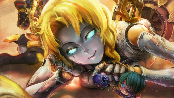 Orianna from League of Legends with a small doll