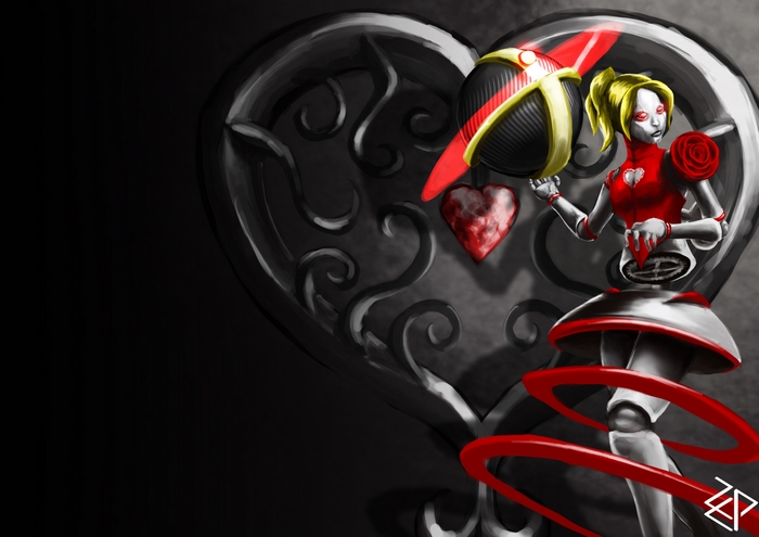 Orianna from League of Legends with a heart symbol