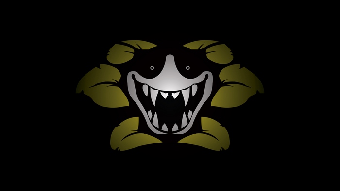 Dark Flowey with Sharp Teeth and Yellow Petals