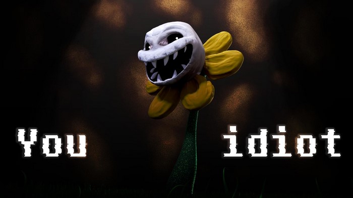 Flowey from Undertale with text