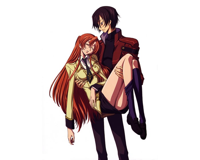 Lelouch Lamperouge carrying Shirley Fenette