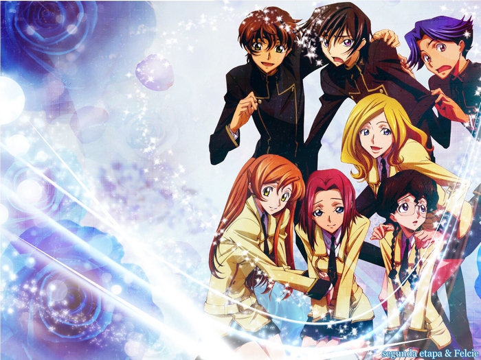 Shirley Fenette and friends from Code Geass