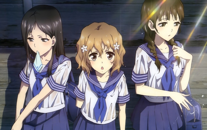 3 girls in sailor uniforms