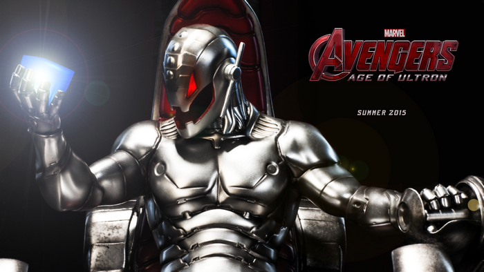 Ultron from Avengers: Age of Ultron holding the Tesseract