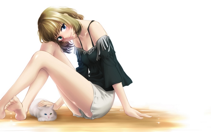 Kaede Takagaki with a cat