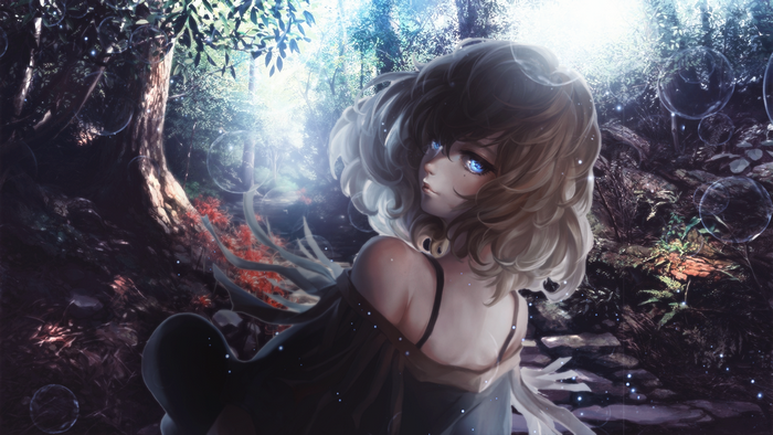 Kaede Takagaki in a magical forest