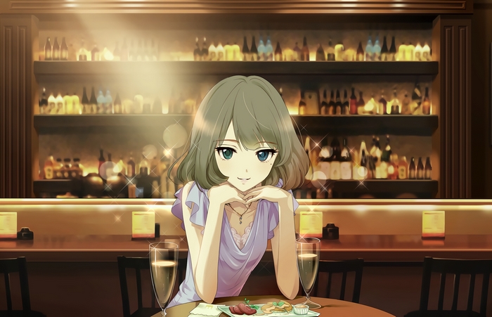 Kaede Takagaki at a bar