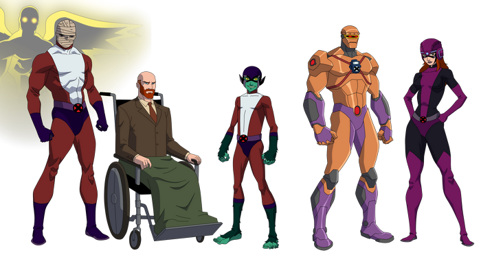 DC Comics characters in a lineup