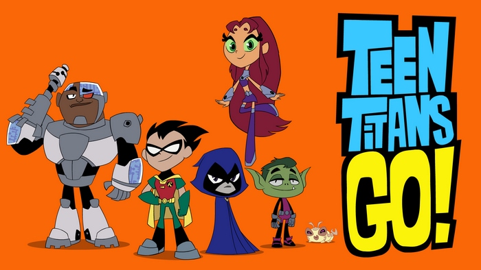 Teen Titans Go! characters with logo