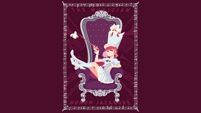Nonon Jakuzure from Kill la Kill on a throne