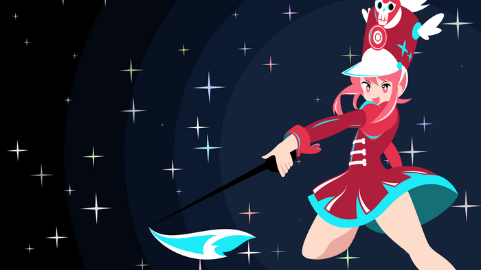 Nonon Jakuzure from Kill la Kill in a starry sky