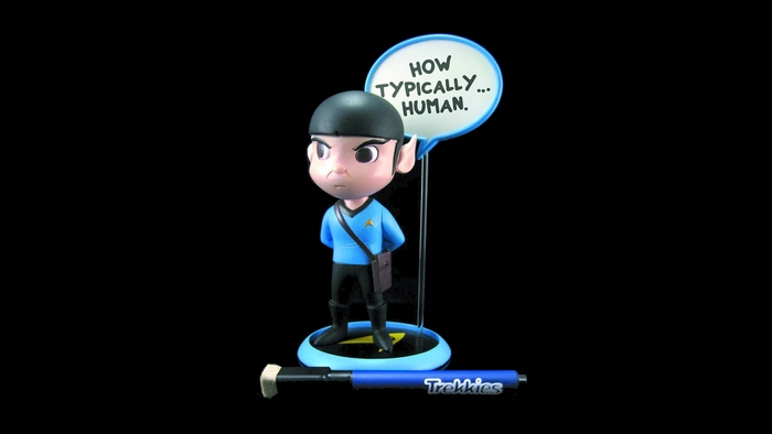 Spock from Star Trek bobblehead with speech bubble